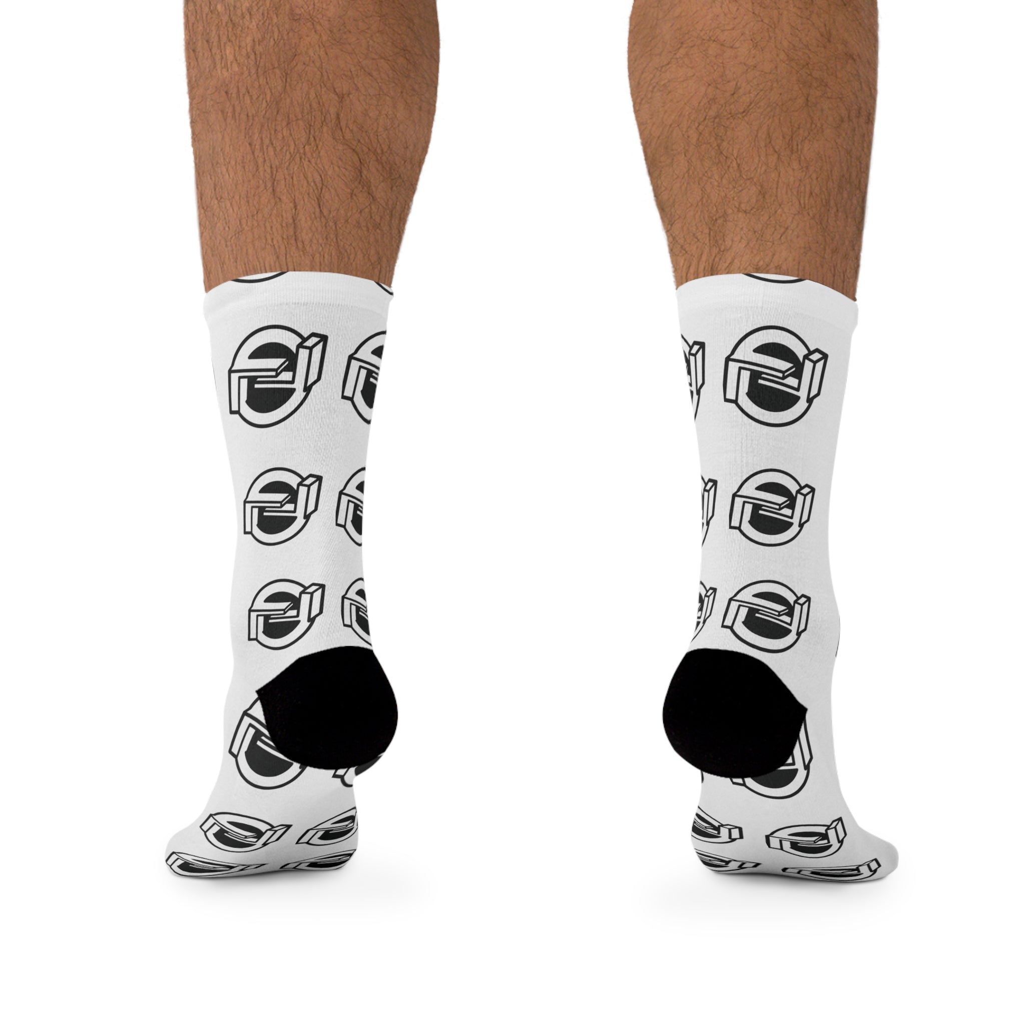 Multi-logo Poly Crew Socks (White)