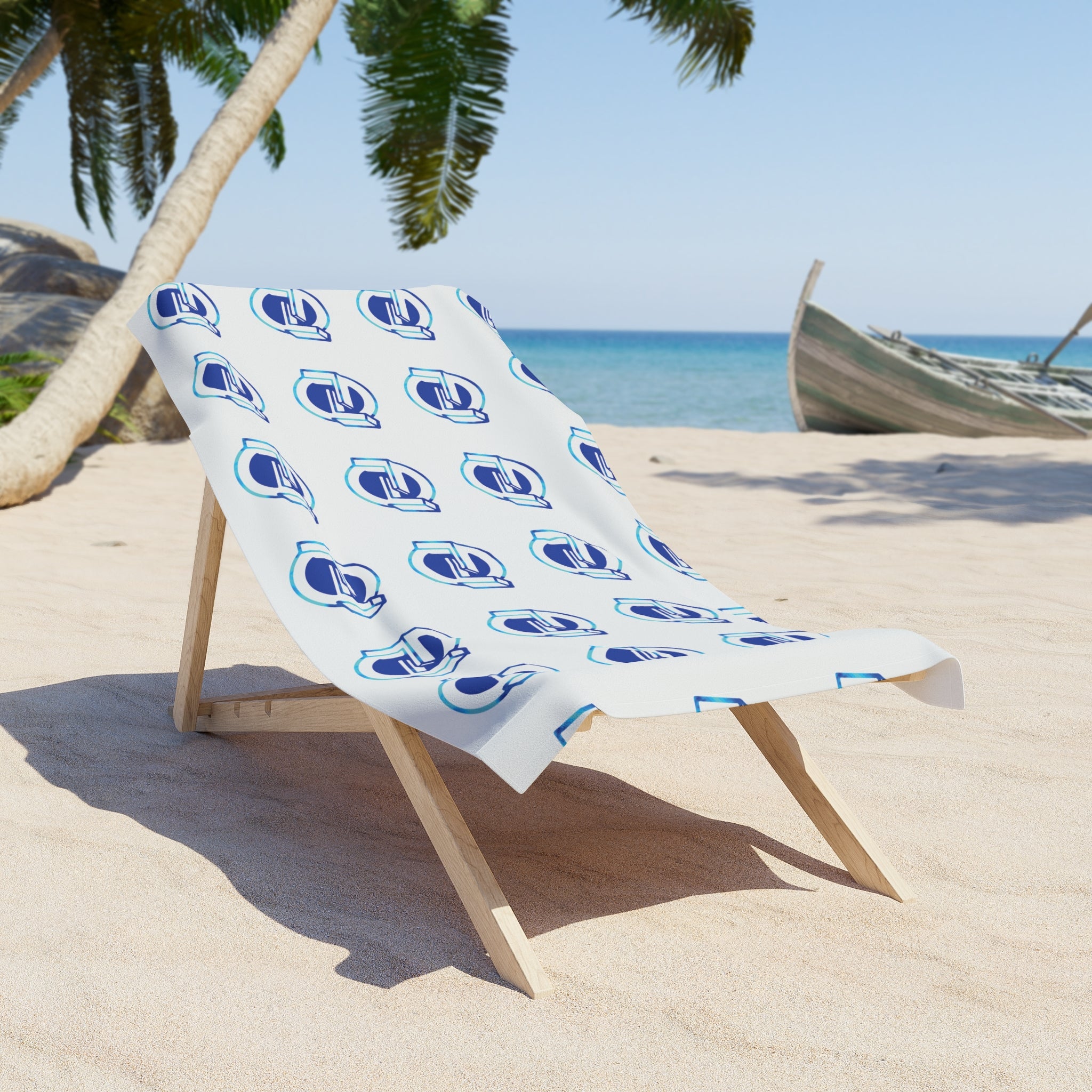 Nautical Blue Multi-logo Beach Towel