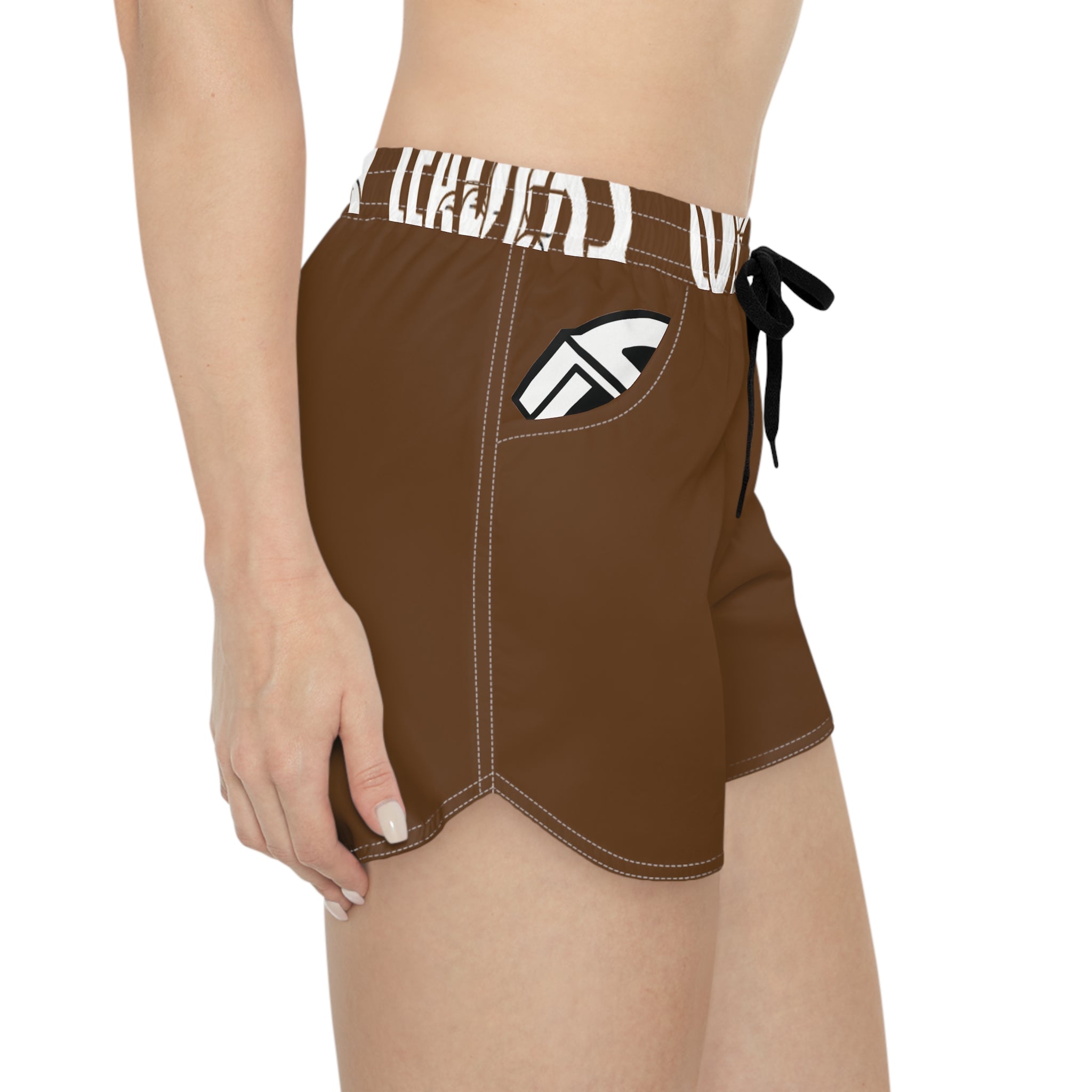 Women’s Pocket Logo Lounge Shorts (Brown)
