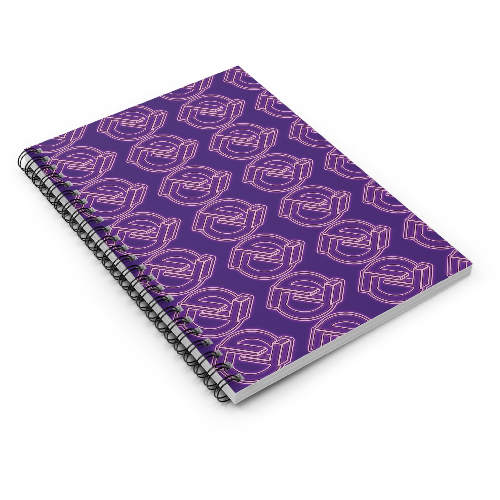 Neon Purple Rose Spiral Notebook